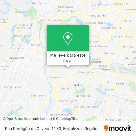 Rua Perdigão de Oliveira 1133 mapa