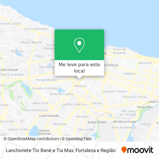 Lanchonete Tio Bené e Tia Max mapa