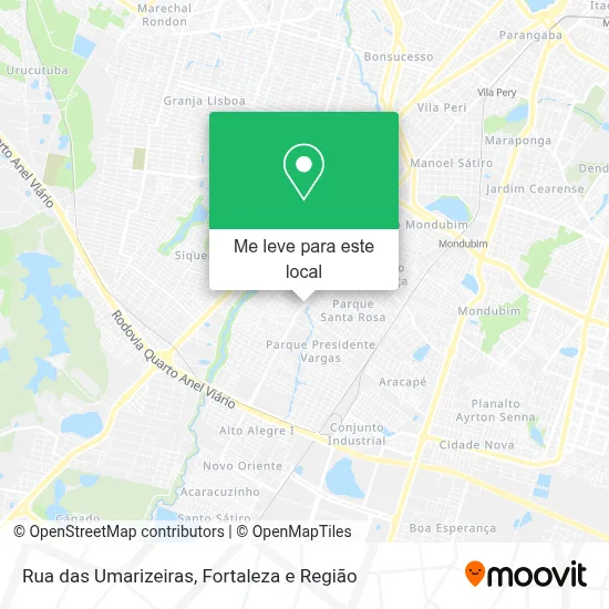 Rua das Umarizeiras mapa