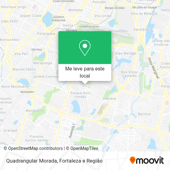 Quadrangular Morada mapa