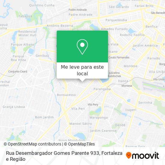 Rua Desembargador Gomes Parente 933 mapa