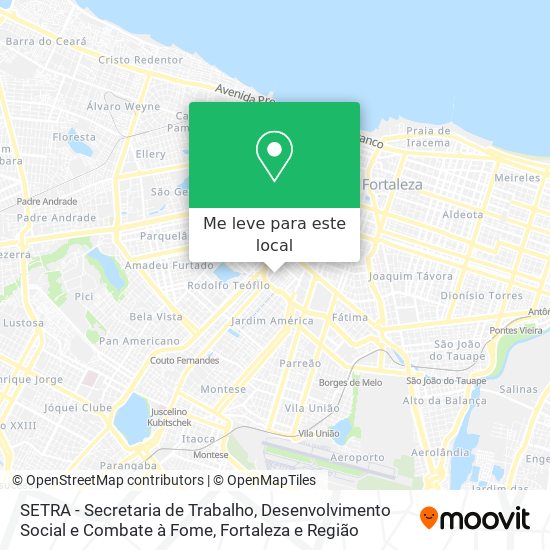 SETRA - Secretaria de Trabalho, Desenvolvimento Social e Combate à Fome mapa