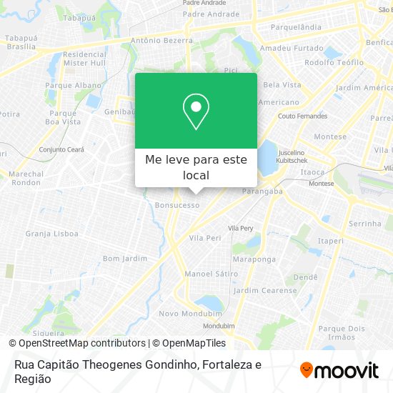 Rua Capitão Theogenes Gondinho mapa