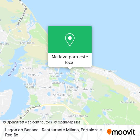 Lagoa do Banana - Restaurante Milano mapa