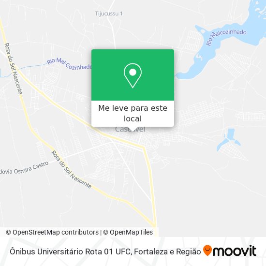 Ônibus Universitário Rota 01 UFC mapa