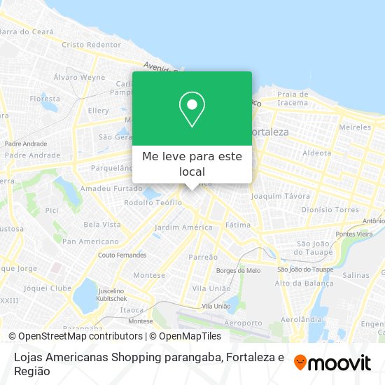 Lojas Americanas Shopping parangaba mapa