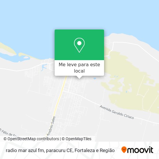 radio mar azul fm, paracuru CE mapa