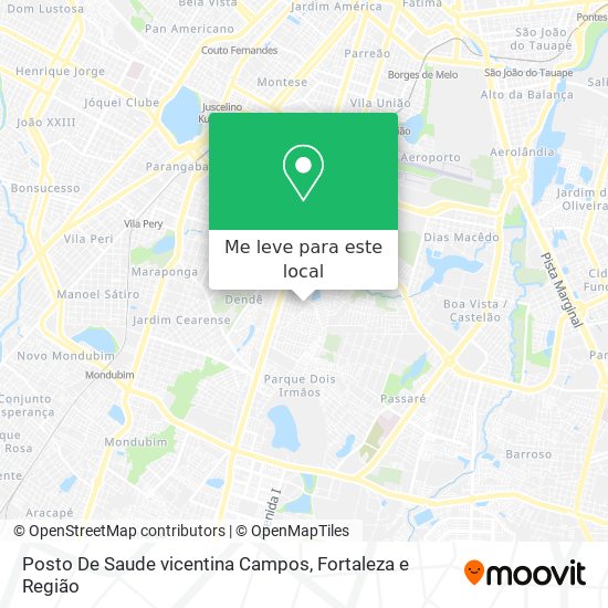 Posto De Saude vicentina Campos mapa