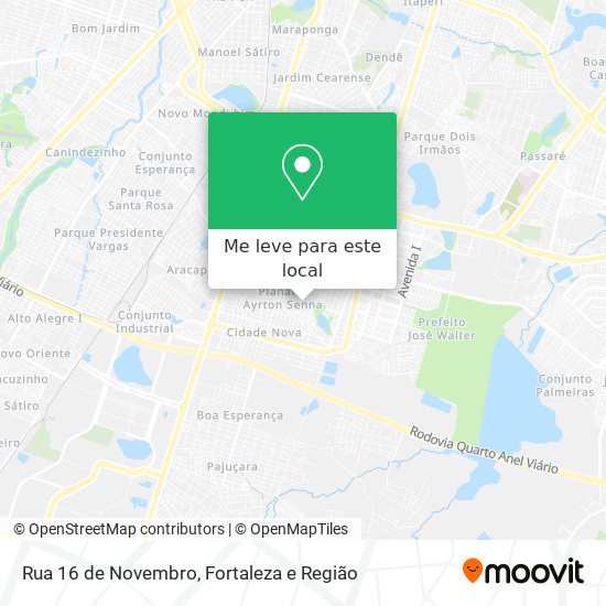 Rua 16 de Novembro mapa