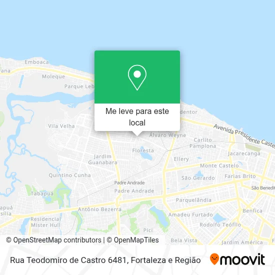 Rua Teodomiro de Castro 6481 mapa