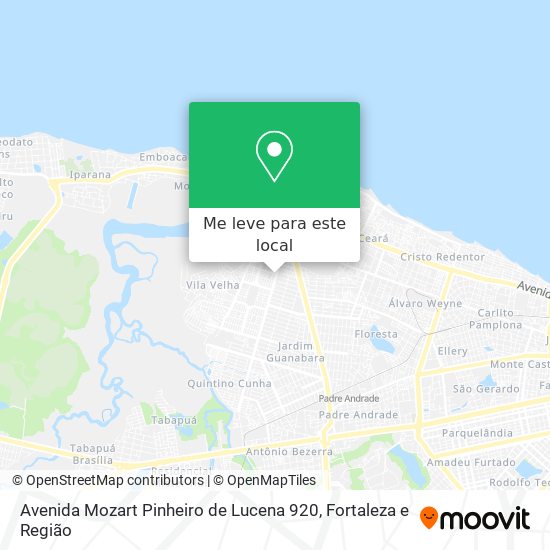 Avenida Mozart Pinheiro de Lucena 920 mapa
