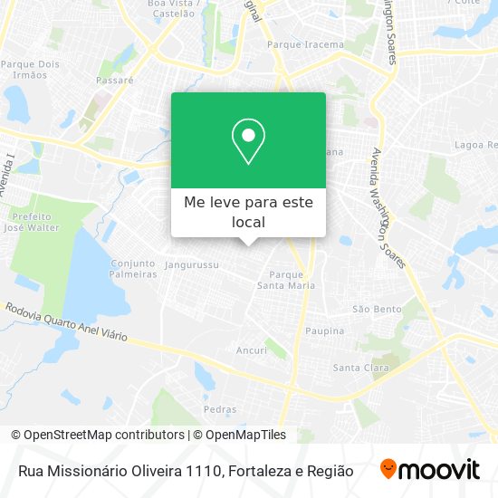 Rua Missionário Oliveira 1110 mapa