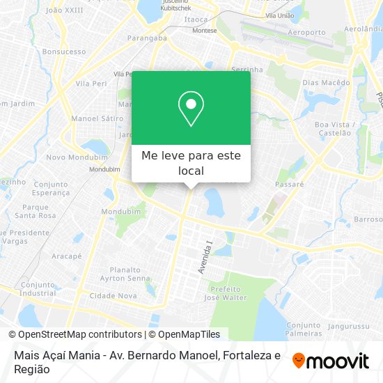 Mais Açaí Mania - Av. Bernardo Manoel mapa