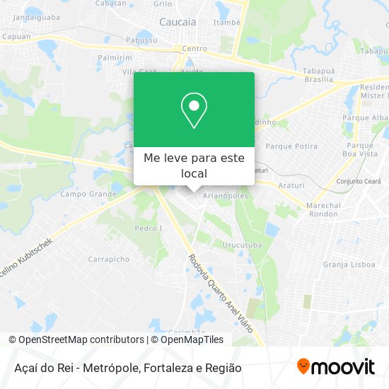 Açaí do Rei - Metrópole mapa