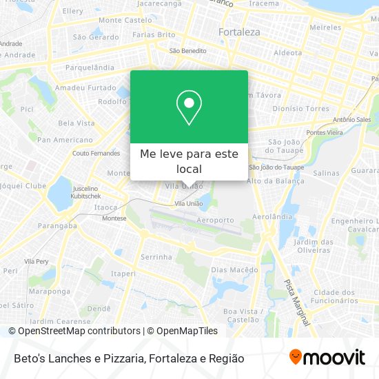Beto's Lanches e Pizzaria mapa