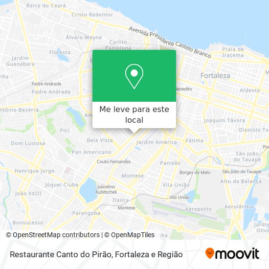Restaurante Canto do Pirão mapa