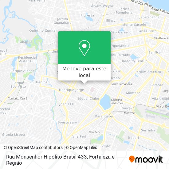 Rua Monsenhor Hipólito Brasil 433 mapa