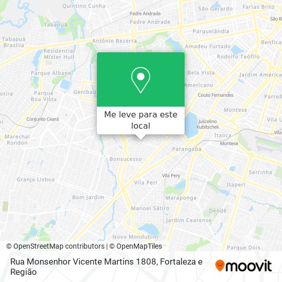 Rua Monsenhor Vicente Martins 1808 mapa