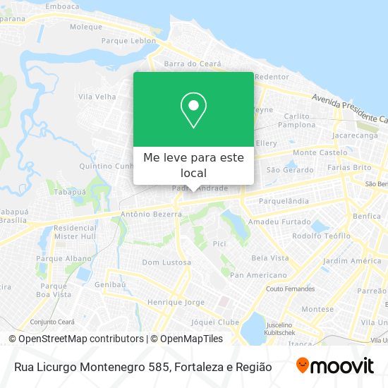Rua Licurgo Montenegro 585 mapa