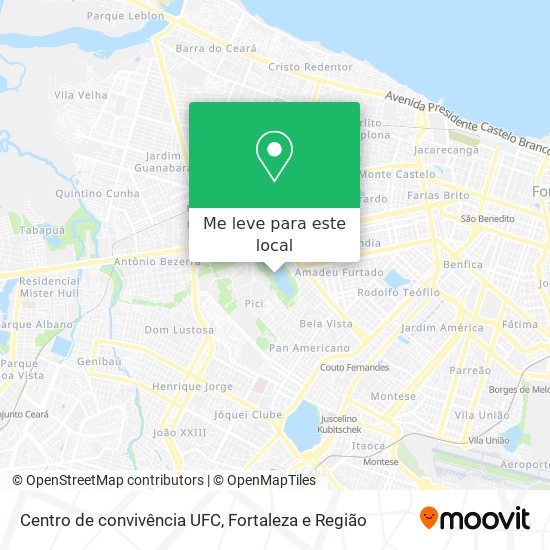 Centro de convivência UFC mapa