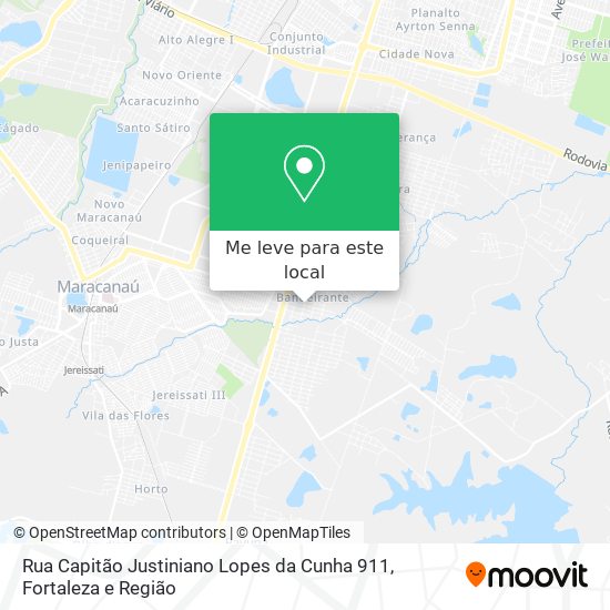 Rua Capitão Justiniano Lopes da Cunha 911 mapa