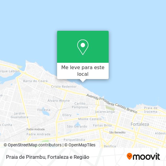 Praia de Pirambu mapa