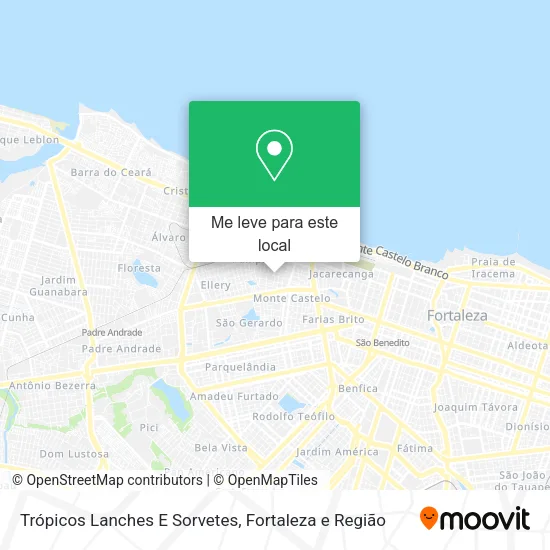 Trópicos Lanches E Sorvetes mapa