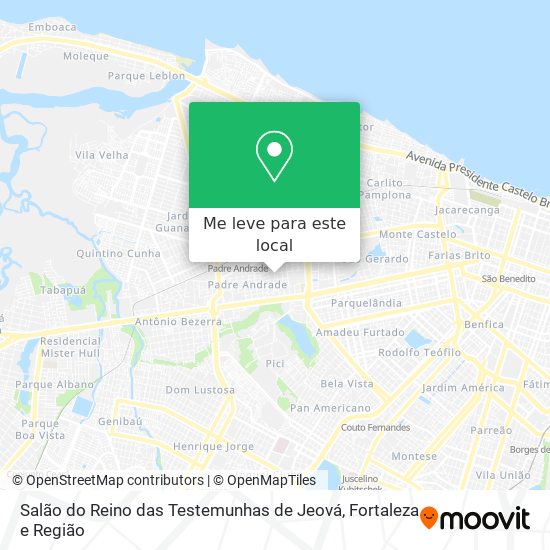 Salão do Reino das Testemunhas de Jeová mapa