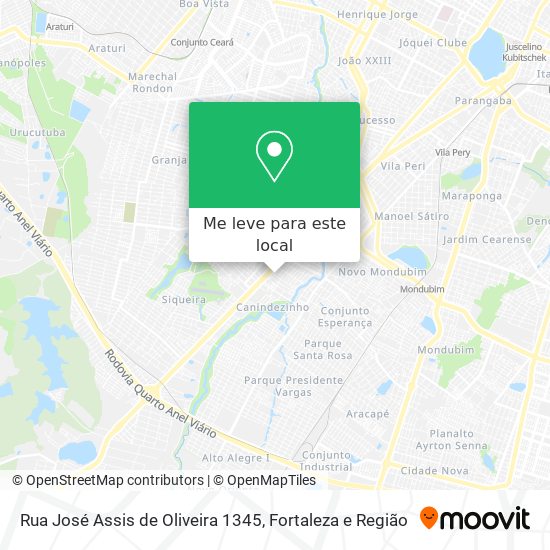 Rua José Assis de Oliveira 1345 mapa