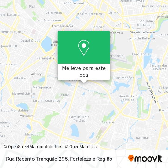Rua Recanto Tranqüilo 295 mapa