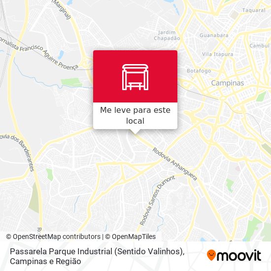 Passarela Parque Industrial (Sentido Valinhos) mapa