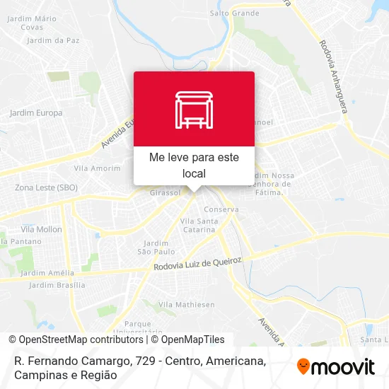 R. Fernando Camargo, 729 - Centro, Americana mapa