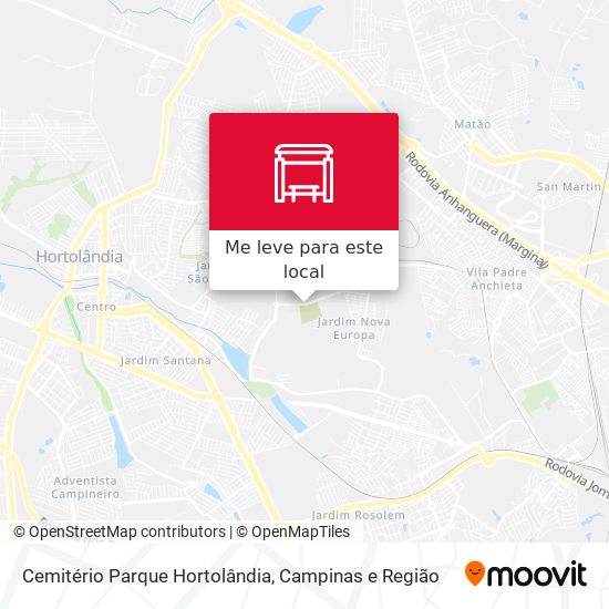 Cemitério Parque Hortolândia mapa