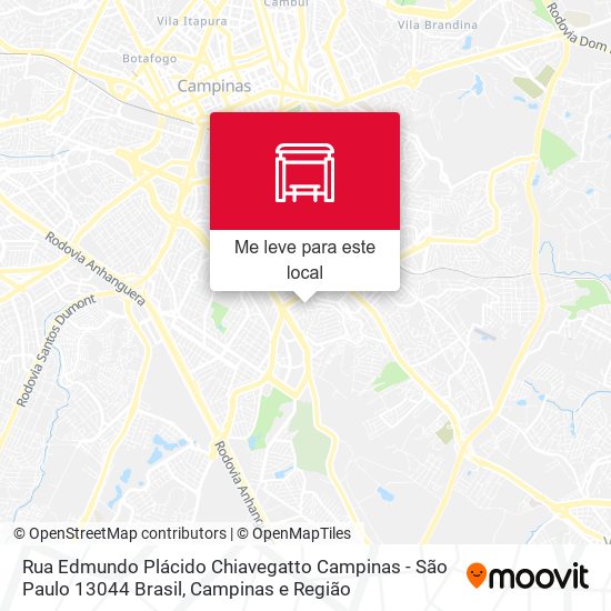 Rua Edmundo Plácido Chiavegatto Campinas - São Paulo 13044 Brasil mapa