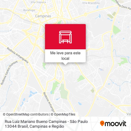 Rua Luiz Mariano Bueno Campinas - São Paulo 13044 Brasil mapa