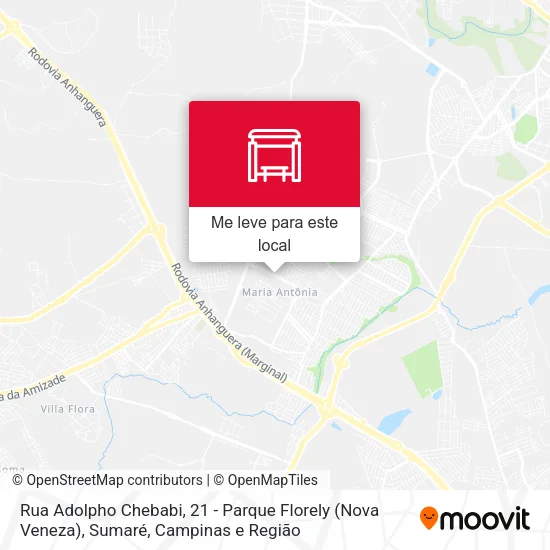 Rua Adolpho Chebabi, 21 - Parque Florely (Nova Veneza), Sumaré mapa