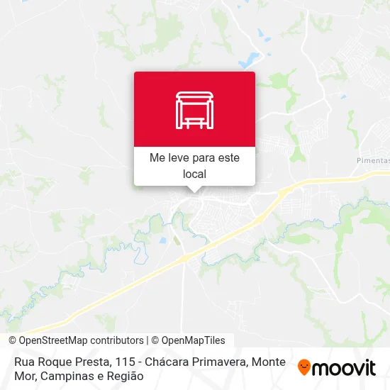 Rua Roque Presta, 115 - Chácara Primavera, Monte Mor mapa