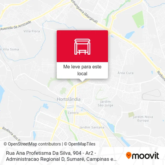 Rua Ana Profetisma Da Silva, 904 - Ar2 - Administracao Regional D, Sumaré mapa