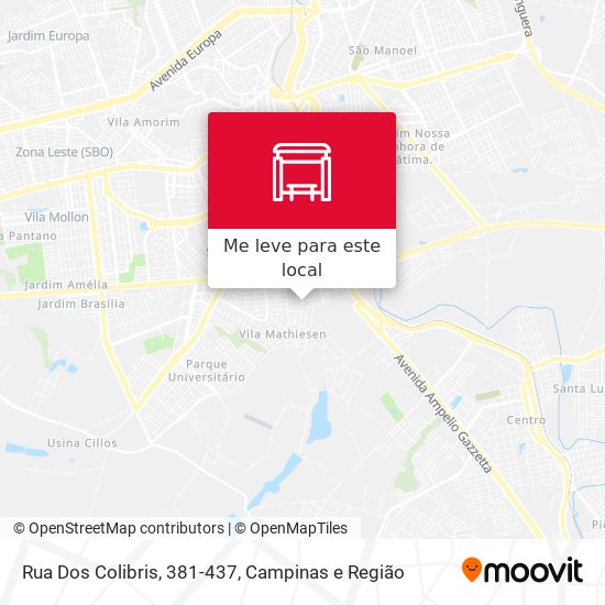 Rua Dos Colibris, 381-437 mapa