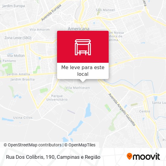 Rua Dos Colibris, 190 mapa