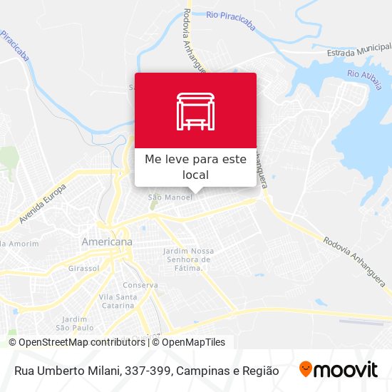 Rua Umberto Milani, 337-399 mapa