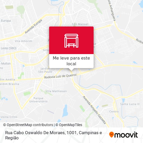 Rua Cabo Oswaldo De Moraes, 1001 mapa