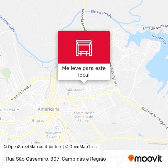Rua São Casemiro, 307 mapa