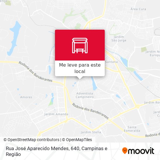Rua José Aparecido Mendes, 640 mapa