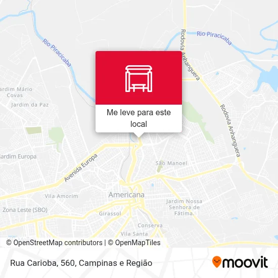 Rua Carioba, 560 mapa