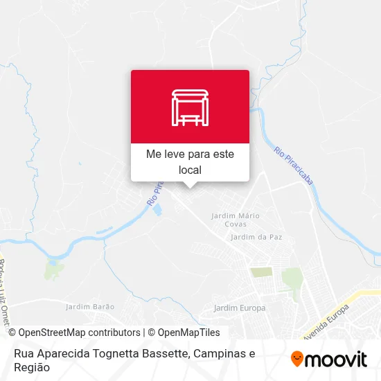 Rua Aparecida Tognetta Bassette mapa