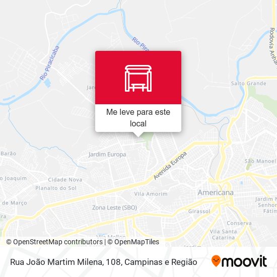 Rua João Martim Milena, 108 mapa