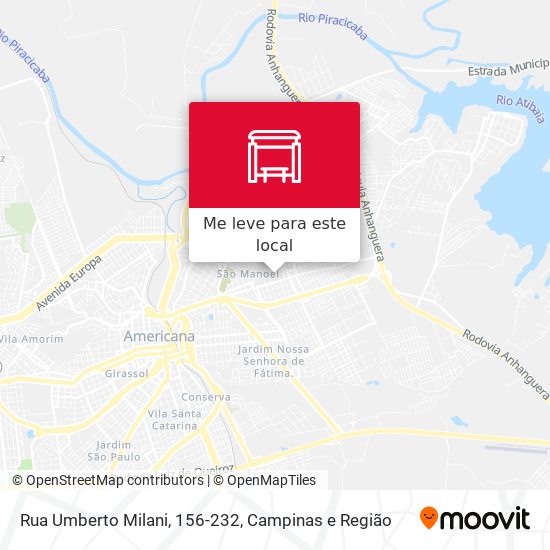 Rua Umberto Milani, 156-232 mapa