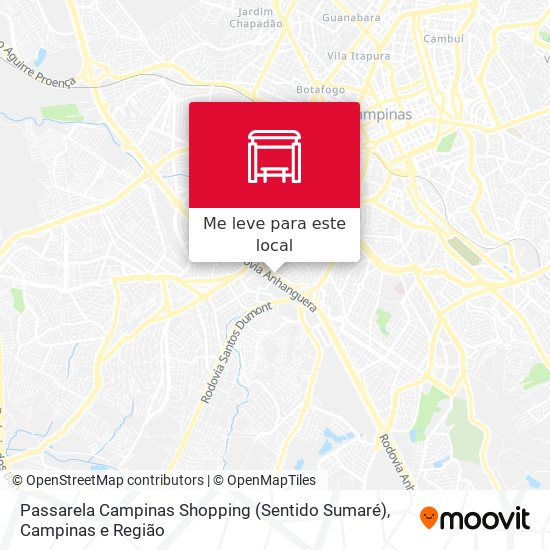 Passarela Campinas Shopping (Sentido Sumaré) mapa