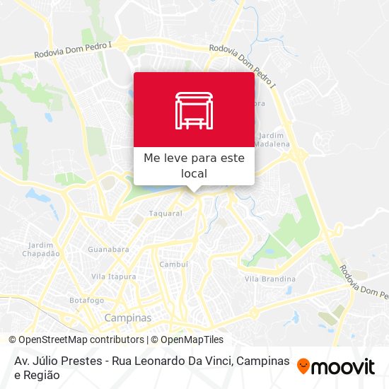Av. Júlio Prestes -  Rua Leonardo Da Vinci mapa